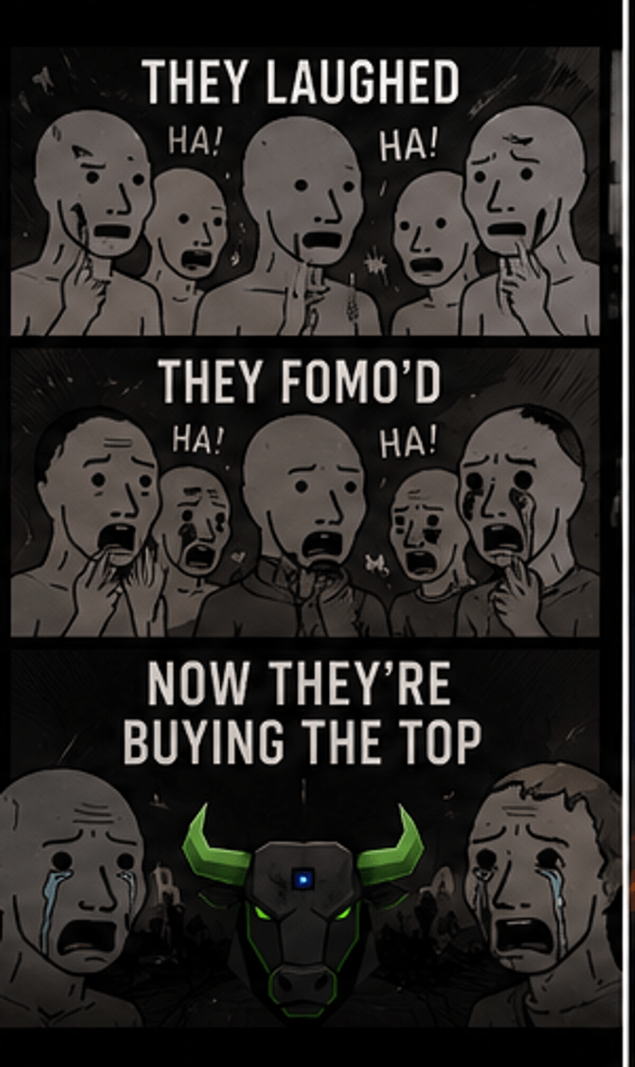 They FOMO'd meme